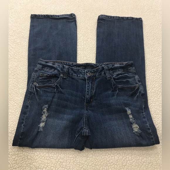 Cato Denim - Cato Premium Stretch Distressed Denim Blue Jeans 
Size 13 / 14 P Large